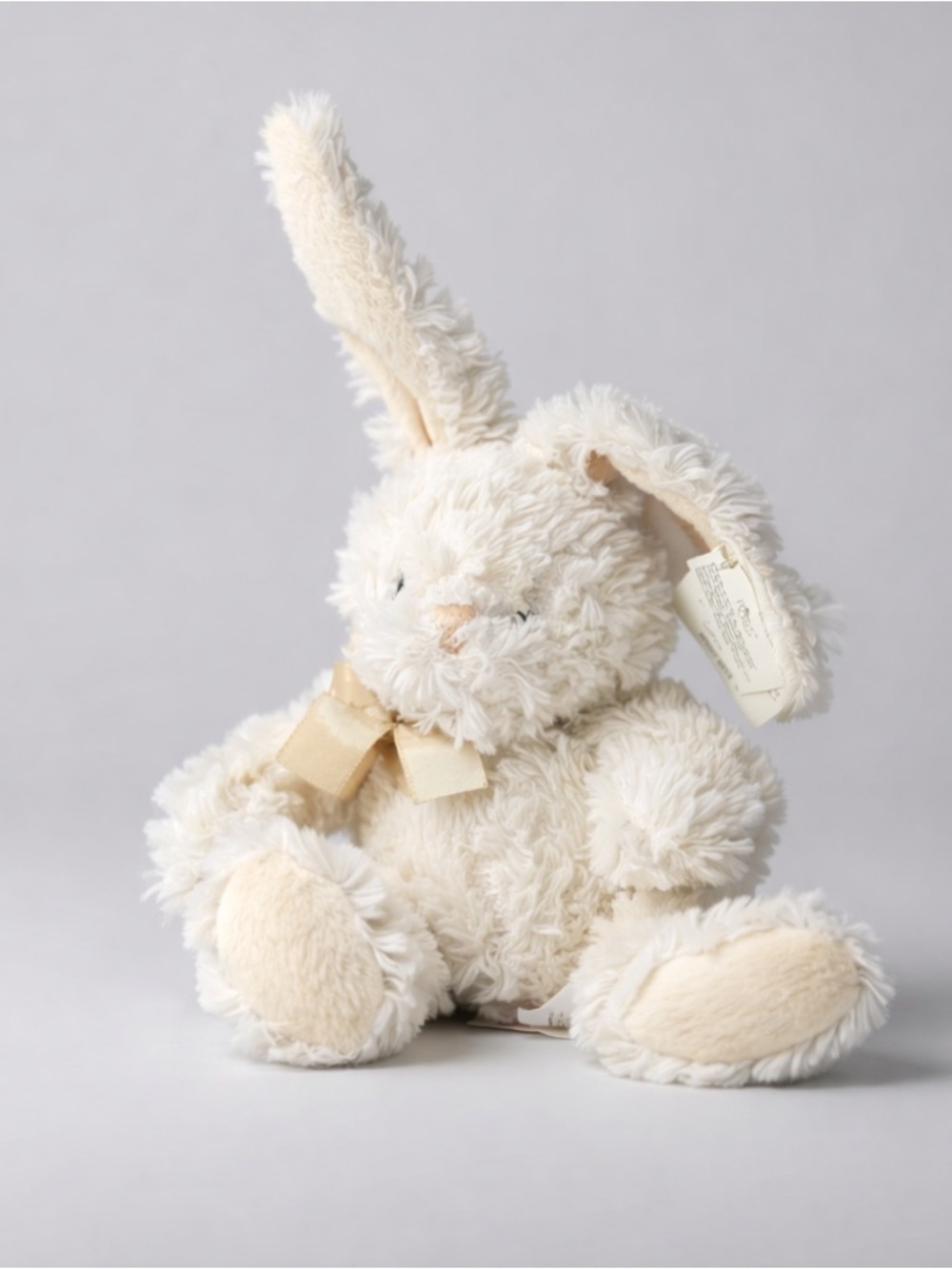 Russ “Hippity” Easter Bunny Plush - Cream Soft Bean Rabbit w/ Ribbon (11”)